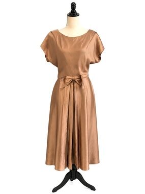 True vintage satin bronze dress